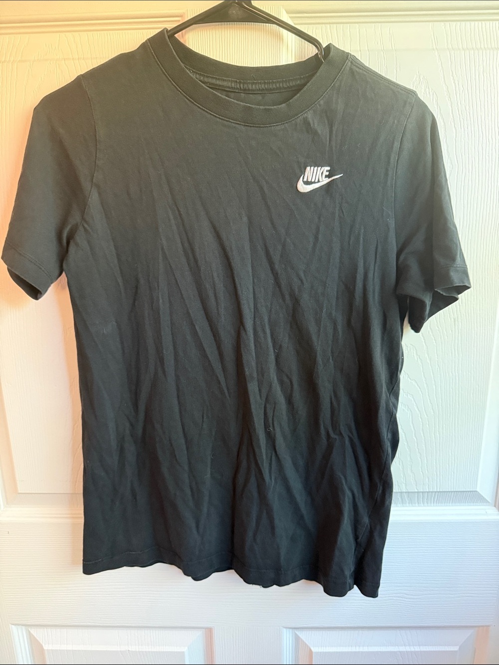 Nike Black Short Sleeve Crew Tee with White Swoosh